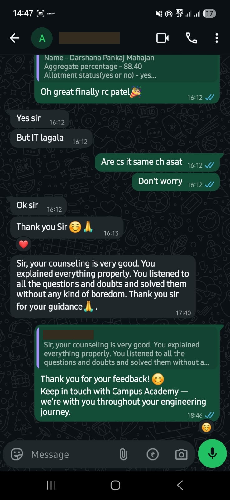 Student Feedback 14